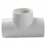 "T" ADAPTER SOC FEMALE THREADED WHITE PVC - 2" (SOC X SOC X FNPT)