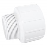 ADAPTER REDUCER THREADED MALE WHITE PVC - 1 1/2" X 2" (MNPT X SOC)