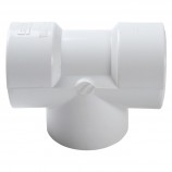"T" ADAPTER THREADED WHITE PVC - 1" (FNPT X FNPT)