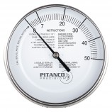 ADJUSTABLE THERMOMETER - 5" DIAL - 9" PROBE - GRADUATED 0 À 50 - 1/4" MNPT