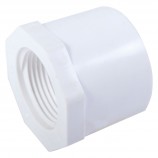 BUSHING REDUCER FLUSH STYLE FEMALE THREADED WHITE PVC - 1 1/2" X 3/4" (SPIG X FNPT)