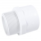 ADAPTER THREADED MALE WHITE PVC - 2" (MNPT X SOC)