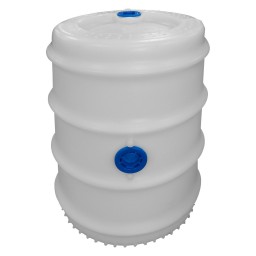 DRUM WHITE FOOD GRADE POLYETHYLENE - 6 GAL (7 GAL.US) - 1 PLUG 2" TOP + 1 PLUG 2" SIDE