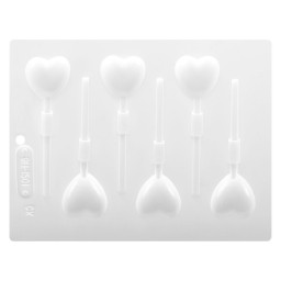 LOLLIPOP MOLD - HEART - 6 CAVITIES