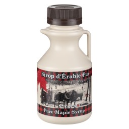 PLASTIC JUG - 3 COLOR PRINT QUEBEC - 250ML - WITH BROWN CAP (100/BOX)