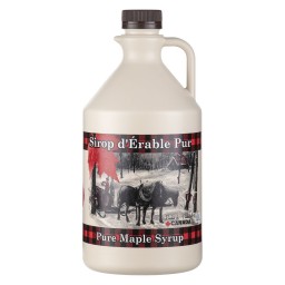 PLASTIC JUG - 3 COLOR PRINT QUEBEC - 2L - WITH BROWN CAP (50/BOX)