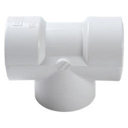 "T" ADAPTER THREADED WHITE PVC - 2" (FNPT X FNPT)