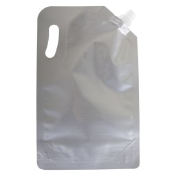 PLAIN NO DESIGN ALUMINUM FINISH MAPLE SYRUP POUCH WITH CAP - 1 L (100/BOX)