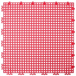 RIBBED 0.003" GRID TILE - 12" X 12" - BRIGHT RED