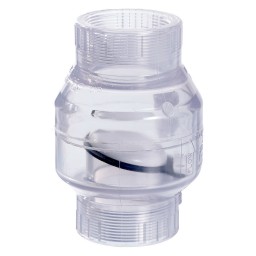 CHECK VALVE CLEAR PVC THREADED - 2" (FNPT X FNPT)