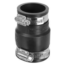 RUBBER COUPLING REDUCER WITH COLLARS - 1 1/2" X 1 1/4"