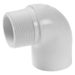ELBOW 90° SOC MALE THREADED WHITE PVC - 2" (SOC X MNPT)