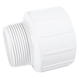ADAPTER REDUCER THREADED MALE WHITE PVC - 2" X 1 1/2" (MNPT X SOC)