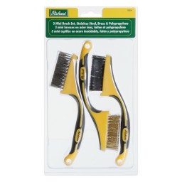 KIT OF 3 MINI-BRUSHES - BRASS/POLYPRO/STEEL
