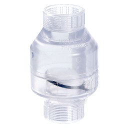CHECK VALVE CLEAR PVC THREADED - 1 1/4" (FNPT X FNPT)