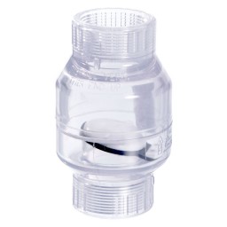 CHECK VALVE CLEAR PVC THREADED - 1 1/2" (FNPT X FNPT)