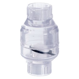CHECK VALVE CLEAR PVC THREADED - 1" (FNPT X FNPT)