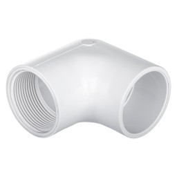 ELBOW 90° SOC FEMALE THREADED WHITE PVC - 1 1/2"