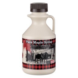 PLASTIC JUG - 3 COLOR PRINT USA - 1 PINT - WITH BROWN CAP (100/BOX)