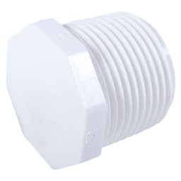 PLUG THREADED WHITE PVC - 2" (MNPT)