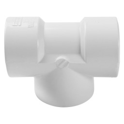 "T" ADAPTER THREADED WHITE PVC - 1 1/2" (FNPT X FNPT)