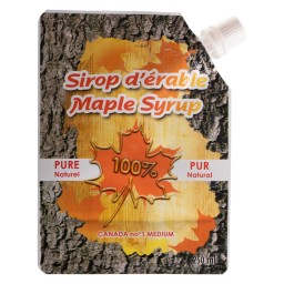 BILINGUAL MAPLE SYRUP POUCH WITH CAP - 250 ML (500/BOX)
