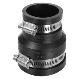RUBBER COUPLING REDUCER WITH COLLARS - 2" X 1 1/2"
