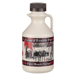 PLASTIC JUG - 3 COLOR PRINT QUEBEC - 500ML - WITH BROWN CAP (100/BOX)