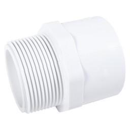 ADAPTER THREADED MALE WHITE PVC - 1 1/2" (MNPT X SOC)