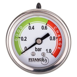 PRESSURE GAUGE STEEL BACK - 1 1/2" - 0@1 BAR - 1/8" MNPT BACK OUTLET