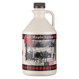 PLASTIC JUG - 3 COLOR PRINT USA - 1/2 GALLON - WITH BROWN CAP (50/BOX)