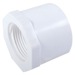 BUSHING REDUCER FLUSH STYLE FEMALE THREADED WHITE PVC - 2" X 1 1/2" (SPIG X FNPT)