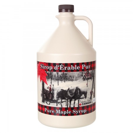 PLASTIC JUG - 3 COLOR PRINT QUEBEC - 4L - WITH BROWN CAP (24/BOX)