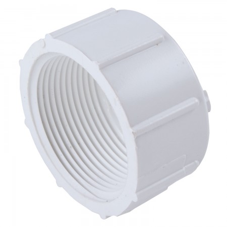 CAP THREADED WHITE PVC - 1 1/2" (FNPT)