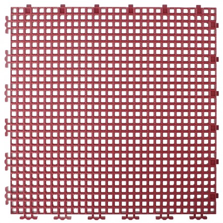 RIBBED 0.003" GRID TILE - 12" X 12" - BURGUNDY RED
