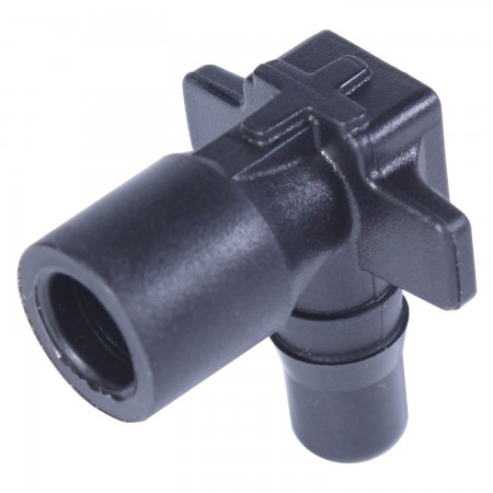 BLACK SPOUT ADAPTOR 90° 5/16 (ELBOW) (100UN/PK)