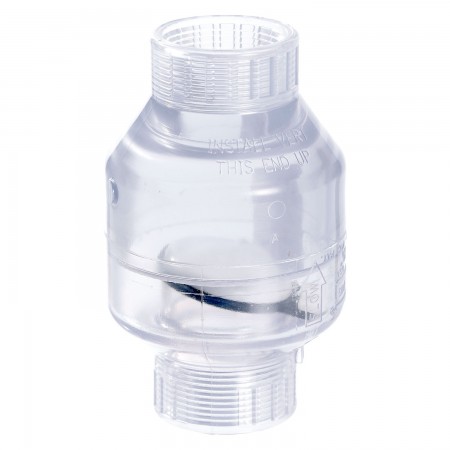 CHECK VALVE CLEAR PVC THREADED - 1 1/4" (FNPT X FNPT)