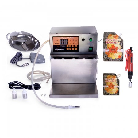 AUTO.FILLING MACH+ELEC CAP SCREW+1K X 250ML BAGS+1K X 500ML BAGS+200 BOXES-ENGLISH DISP+BILING BAGS