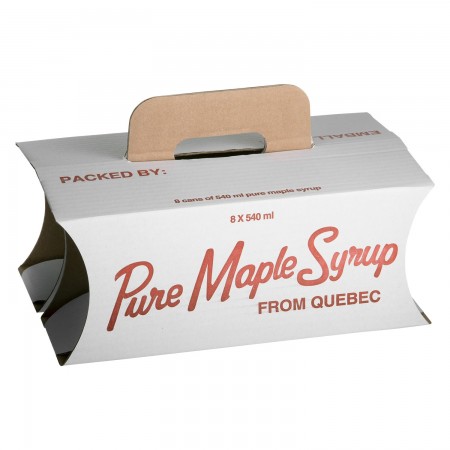BOÎTE DE RÉEXPÉDITION BLANCHE AVEC POIGNÉE POUR CANNES - 8 X 540 ML (25/PQT)