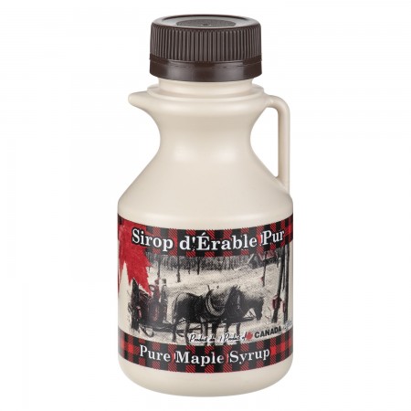 PLASTIC JUG - 3 COLOR PRINT QUEBEC - 250ML - WITH BROWN CAP (100/BOX)