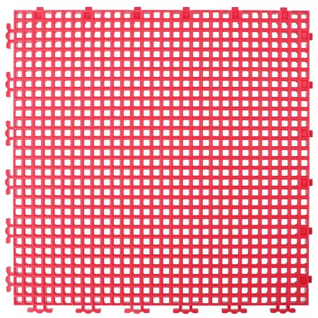 RIBBED 0.008" GRID TILE - 12" X 12" - BRIGHT RED