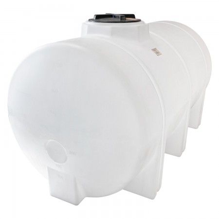 RESERV. PLASTIQUE HORIZ - 603 GAL (725 GAL.US) - 49" DIA X 54" H X 101 LG X 16" OUV. X 2"DRAIN-BLANC