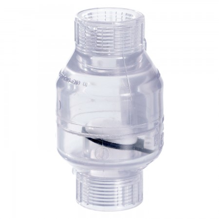 CHECK VALVE CLEAR PVC THREADED - 1" (FNPT X FNPT)