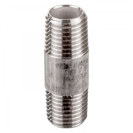 MAMELON CÉDULE 40 FILETÉ MÂLE INOX 316 - 1/4" X 1 1/2" (MNPT X MNPT)