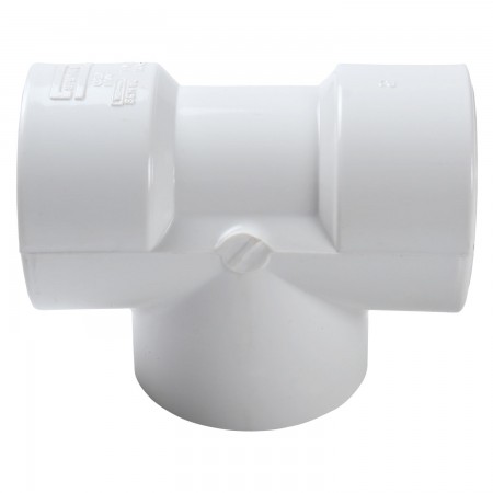 "T" ADAPTER THREADED WHITE PVC - 1" (FNPT X FNPT)