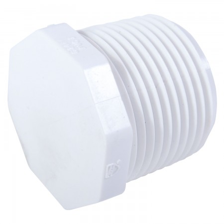 PLUG THREADED WHITE PVC - 2" (MNPT)